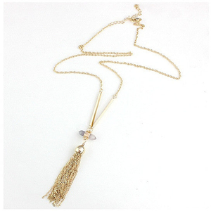 Violeta Necklace With Crystal Pendant And Trendy Tassels