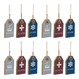 Wood Ski Tag Ornament 