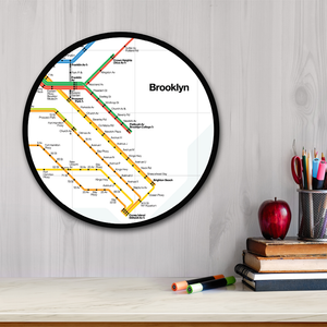 Courtside Market Brooklyn Subway Map Circular Wood Decor