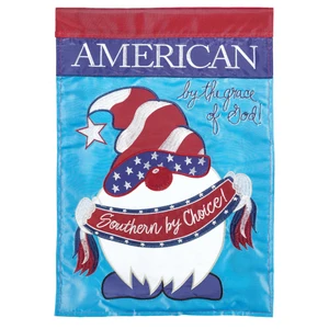 Southern By Choice Gnome Double Applique Garden Flag