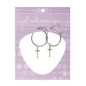 Earring With 1" Flare Cross Wire Close