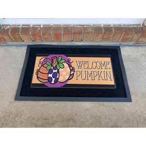 Doormat Insert Welcome Circle Pumpkin