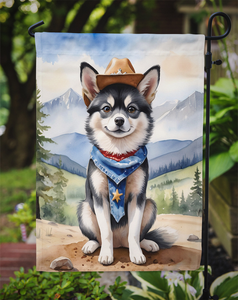 Alaskan Klee Kai Cowboy Welcome Garden Flag