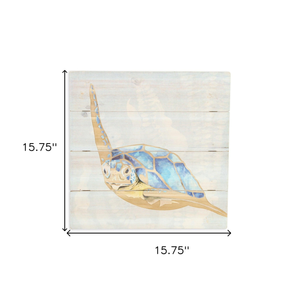 Sea Turtle Wooden Plank Unframed Wall Art