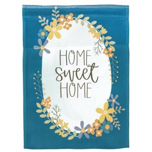 Home Sweet Home Floral Print Flag