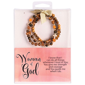 Bracelet Woman of God Light Brown Beads