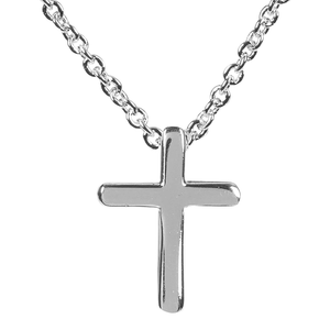 Silver Plated Mini Box Cross Necklace