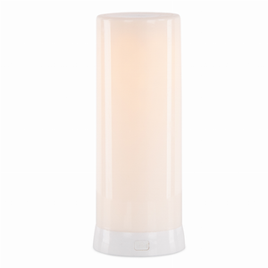 FIA Flame 4"D x 7.5"H Plastic WHITE 6 Hr Timer w/Remote USB Charging Cable Included