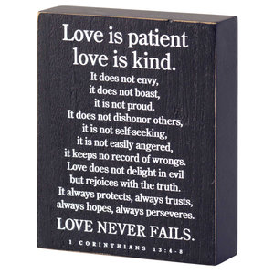 LOVE IS PATIENT TABLETOP PLAQUE