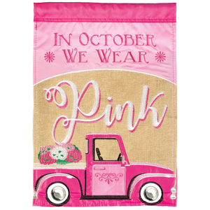 Truck In October Flag Burlap Garden