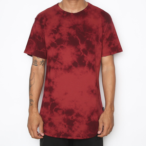 TYE DYE SCALLOP TEE- MAROON