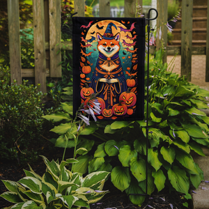 Shiba Inu Witchy Halloween Garden Flag