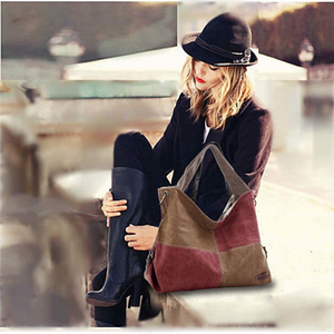 Fair and Square Two Tone Journey Canvas Shoulder Bag