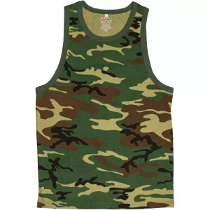 Mens Tank Top Woodland Camouflage