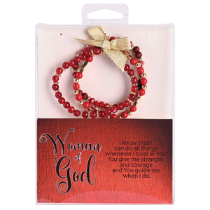 Bracelet Woman of God Red Beads