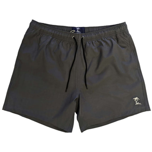 Island Bum Men's Solid Grey with Tiki Joe Logo Swim Trunks