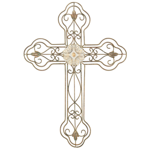 Metal Wall Cross Patina Finish