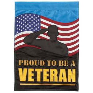 Proud To Be A Veteran Double Applique Garden Flag