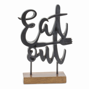 Eat Out Sign 5.25"L x 8.75"H Resin