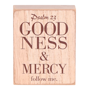 Tabletop Plaque Goodness And Mercy 3x4