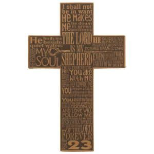 Psalm 23 Wall Cross Resin 