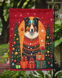 Collie Holiday Christmas Garden Flag