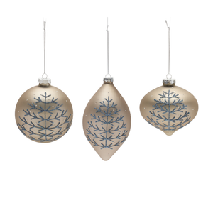 Champagne Glittered Ball Ornament 