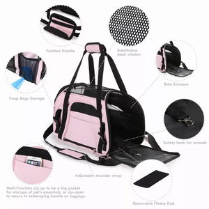 JESPET Soft-Sided Kennel Pet Carrier for Small Dogs, Cats, Puppy, Airline Approved Cat Carriers Dog Carrier Collapsible, Travel Handbag & Car Seat