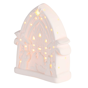 Nativity LED LightUp Arch Porcelain 4.5H