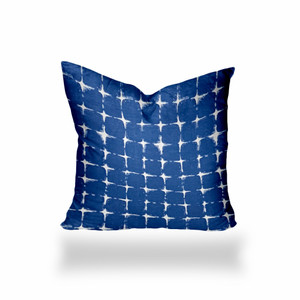 12" X 12" Blue And White Zippered Gingham Throw Indoor Outdoor Pillow Cover - 606114098102 12" X 12" Blue And White Zippered Gingham Throw Indoor Outdoor Pillow Cover - 606114098102