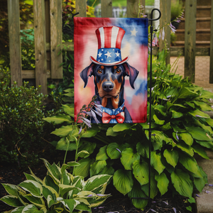 Doberman Pinscher Patriotic American Garden Flag