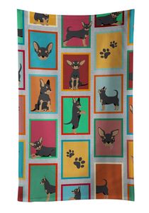 Lots of Black and Tan Chihuahua Kitchen Towel