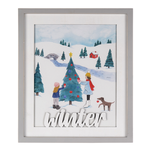 Framed Winter Scene Wall Art 