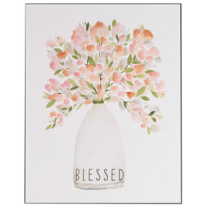 Wall Plaque Floral Blessed