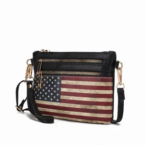 Alisson Vegan Leather Women's FLAG Crossbody/Wristlet Bag