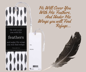 Tassel Bookmark He Will Cover You With