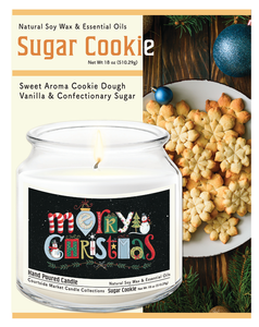 Courtside Market Merry Christmas Candle Glass Jar with Glass Lid