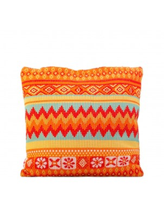 Bright Orange Jacquard Cushion Cover