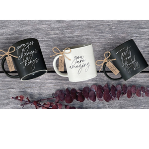 Mug Black Prayer Changes Things 18 Oz