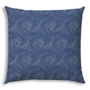 20" X 20" Blue And White Blown Seam Swirl Throw Indoor Outdoor Pillow - 606114092100 20" X 20" Blue And White Blown Seam Swirl Throw Indoor Outdoor Pillow - 606114092100