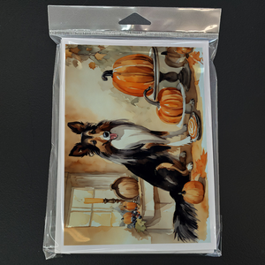 Collie Fall Kitchen Pumpkins Greeting Cards Pack of 8
