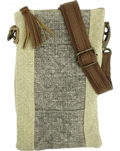 Two Tone Jute Crossbody