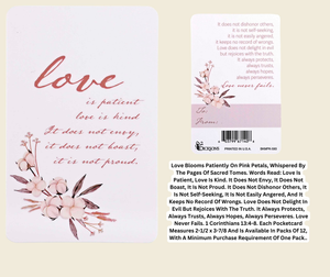 Pocketcard Love Is Patient Pink Floral
