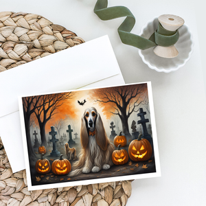 Afghan Hound Spooky Halloween Greeting Cards Pack of 8