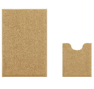 2 Piece Set Turquoise Cozy Plush Soft Chenille Bath Mat