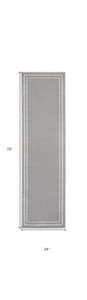 6' Gray And Ivory Indoor Outdoor Runner Rug
