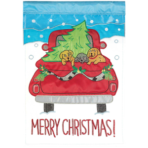 Merry Christmas Truck Flag Poly
