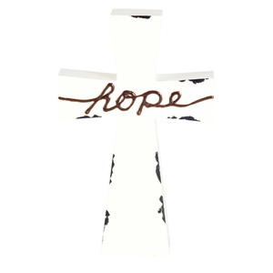 Tabletop Cross Hope Enamel-look