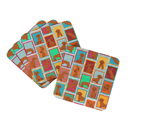 Lots of Red Dachshund Foam Coasters
