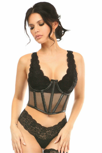Lavish Fishnet Underwire Open Cup Waist Cincher
